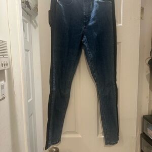 Rag & Bone Blue Denim Skinny Jeans with Stripe